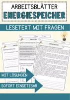 Vorschau - Arbeitsblätter - Energiespeicher Arbeitsblätter mit Fragen + Lösungen Technik AB - Deckblatt