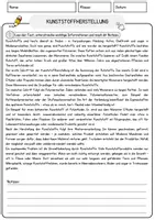 Vorschau - Arbeitsblätter - Kunststoffherstellung Arbeitsblätter mit Lösungen Natur und Technik - Seite 1