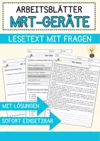Vorschau - Arbeitsblätter - MRT-Geräte Arbeitsblätter mit Lösungen Natur und Technik - Deckblatt