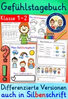 Vorschau - Arbeitsblätter - Gefühlstagebuch Klasse 1 und 2 - Gefühle und Emotionen - Deckblatt