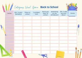 Vorschau - Spiele - BACK TO SCHOOL: Category Word Game / ESL / English 5-7 / Stadt, Land, Fluss - Seite 3