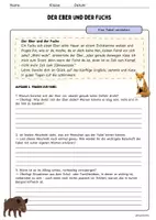 Vorschau - Arbeitsblätter - Den Inhalt einer Fabel erschließen: Der Eber und der Fuchs (inkl. Musterlösung) - Seite 2