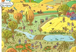 Vorschau - Stationenlernen - Herbst | Wimmelbild | differenzierte Übungen - Seite 1