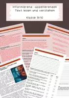 Vorschau - Prüfungsvorbereitung - Textverständnis | Klasse 9 10 | Vertretung | Vorbereitung Abschlussprüfung - Deckblatt