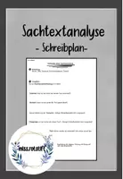 Vorschau - Merkblätter - Schreibplan für die Sachtextanalyse - Deckblatt