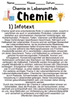 Vorschau - Unterrichtsreihen - Chemie in Lebensmitteln – Informationen und Aufgaben - Deckblatt