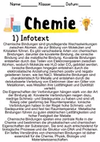 Vorschau - Unterrichtsreihen - Chemische Bindungen – Informationen und Aufgaben - Deckblatt