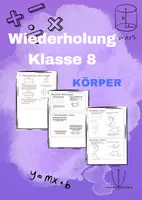 Vorschau - Arbeitsblätter - Wiederholung Klasse 8 - Körper - Deckblatt