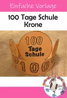 Vorschau - Mal- und Bastelvorlagen - 100 Tage Schule! Eine Krone zum Basteln und Ausmalen - Deckblatt