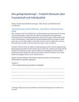 Vorschau - Arbeitsblätter - Friedrich Nietzsche über Freundschaft und Individualität - Seite 1