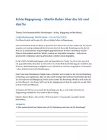 Vorschau - Arbeitsblätter - Martin Buber - Ich und Du - Zwischenmenschliche Beziehungen - Seite 1