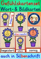 Vorschau - Fördermaterial/Inklusion - Gefühle Bildkarten Wortkarten Grundschule / Blumen-Version - Deckblatt