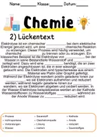 Vorschau - Unterrichtsreihen - Elektrolyse Informationen und Aufgaben - Seite 1
