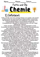 Vorschau - Unterrichtsreihen - Fette und Öle Informationen und Aufgaben - Deckblatt