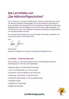 Vorschau - Arbeitsblätter - "Die Nährstoffgeschichte" - Lerntheke für Klasse 1 - 3 - Seite 1