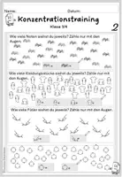 Vorschau - Arbeitsblätter - Konzentrationstraining Klasse 3/4, mit Lösungen - Seite 2