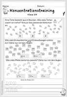 Vorschau - Arbeitsblätter - Konzentrationstraining Klasse 3/4, mit Lösungen - Seite 1