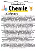 Vorschau - Unterrichtsreihen - Kohlenhydrate Informationen und Aufgaben - Deckblatt
