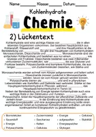 Vorschau - Unterrichtsreihen - Kohlenhydrate Informationen und Aufgaben - Seite 1