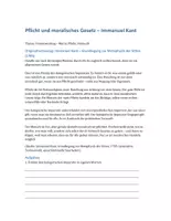 Vorschau - Arbeitsblätter - Kant - Pflicht und Moral - kategorischer Imperativ - Seite 1