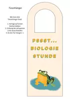 Vorschau - Mal- und Bastelvorlagen - Türanhänger für den Biologieunterricht - Frösche - Seite 1