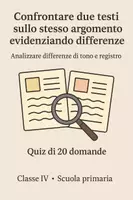 anteprima - Quiz - Confronto tra testi: Analizzare differenze di tono e registro - Quiz - Pagina di copertina
