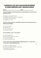 anteprima - Quiz - Confronto tra testi: Analizzare differenze di tono e registro - Quiz - Pagina 1