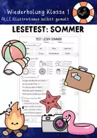 Vorschau - Arbeitsblätter - Lernzielkontrolle - Test Lesen - Lernzielkontrolle Sommer Klasse 1 - Deckblatt