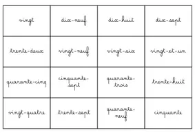 Aperçu - Jeux - Ecriture des nombres en lettres jusqu'à 100 - Page 3