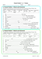 Vorschau - Arbeitsblätter - Present Perfect Grammatiktest - Words and Grammar - Seite 3