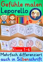 Vorschau - Arbeitsblätter - Gefühle und Emotionen malen LEPORELLO Grundschule - Deckblatt