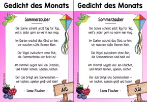 Vorschau - Arbeitsblätter - Juli Gedicht des Monats - Seite 2