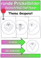 Vorschau - Mal- und Bastelvorlagen - runde Prickelbilder / Fensterbilder Thema Gespenster - Grundschule - Bastelvorlagen - Deckblatt