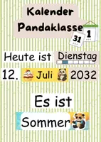 Vorschau - Bildkarten - Kalender Pandaklasse - Deckblatt