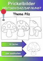 Vorschau - Mal- und Bastelvorlagen - Prickelbilder / Fensterbilder Thema Pilze - Grundschule - Bastelvorlagen - Deckblatt