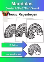 Vorschau - Mal- und Bastelvorlagen - Mandalas Thema Regenbögen - Grundschule - Bastelvorlagen - Deckblatt
