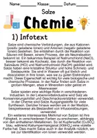 Vorschau - Unterrichtsreihen - Salze Informationen und Aufgaben - Deckblatt