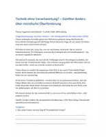 Vorschau - Arbeitsblätter - Günther Anders - Technik und Verantwortung - Seite 1