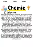 Vorschau - Unterrichtsreihen - Säure-Base-Indikatoren Informationen und Aufgaben - Seite 1