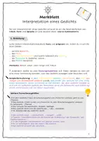 Vorschau - Merkblätter - Merkblatt: Gedichtinterpretation (Kl. 10-13) - Deckblatt