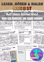Vorschau - Arbeitsblätter - Lesen Hören Malen HERBST Auf dem Bauernhof - Deckblatt