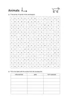 Vorschau - Arbeitsblätter - Animals Word Search: Vocabulary (English) - Seite 1