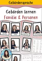 Vorschau - Arbeitsblätter - Bildkarten - Gebärdensprache / Gebärden - Familie & Personen - Deckblatt