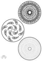 Vorschau - Mal- und Bastelvorlagen - Kreisel mit Mandala und Blumenmuster zum selbst gestalten - Seite 2