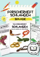 Vorschau - Arbeitsblätter - Forscherheft - Schlangen - Eigenständiges Arbeiten - Deckblatt