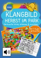 Vorschau - Stundenentwürfe - Klangbild "Herbst im Park" - Geräusche hören, erkennen & zuordnen | Musik | Fertige Musikstunde | DaZ Unterricht | Sachunterricht | Fertige Vertretungsstunde | Kreative Stunden - Deckblatt