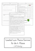 Vorschau - Test - Materialpaket Lesetests Klasse 4 - Deckblatt