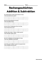 Vorschau - Arbeitsblätter - Rechengeschichten Addition & Subtraktion Klasse 1 - Seite 3