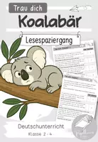 Vorschau - Arbeitsblätter - Mut und Selbstvertrauen nach "Trau dich, Koalabär!" - Lesespaziergang - Deckblatt