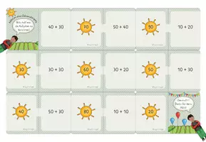 Vorschau - Unterrichtsreihen - Addition + Subtraktion im ZR bis 100, 14x Domino mit Selbstkontrolle, mit und ohne Zehnerübergänge, vielfach differenziert - Seite 3